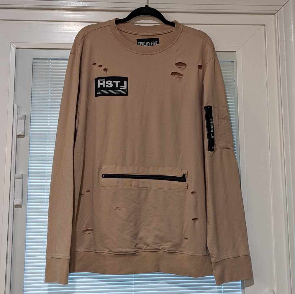 Five By Five by Masterpiece Men's Large Distressed Pullover